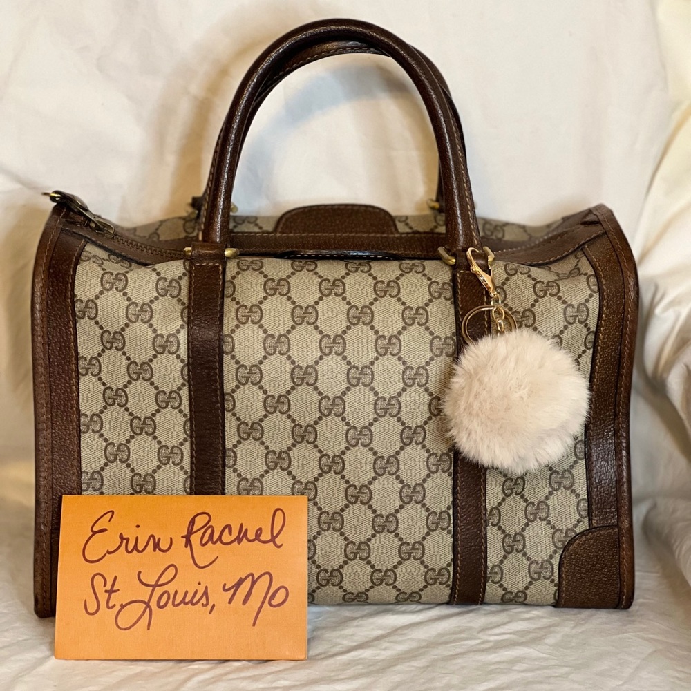 💯 Authentic Vintage Gucci GG Supreme Boston Bag